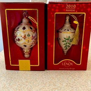LENOX  Christmas ornaments (2) NIB